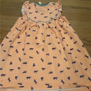 Matilda Jane Girls Peach Horse Print Dress Size 6